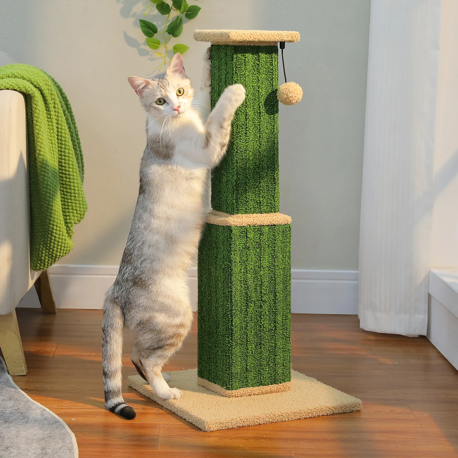 Torre rascador multinivel para gatos con juguetes interactivos - imagen 3