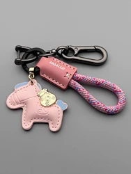 Llavero de cuero hecho a mano para perros y gatos con colgante
