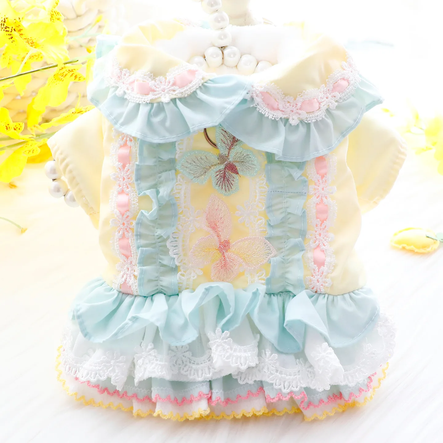 Vestido de Invierno para Perros Pequeños – Algodón Grueso con Mariposas - imagen 4