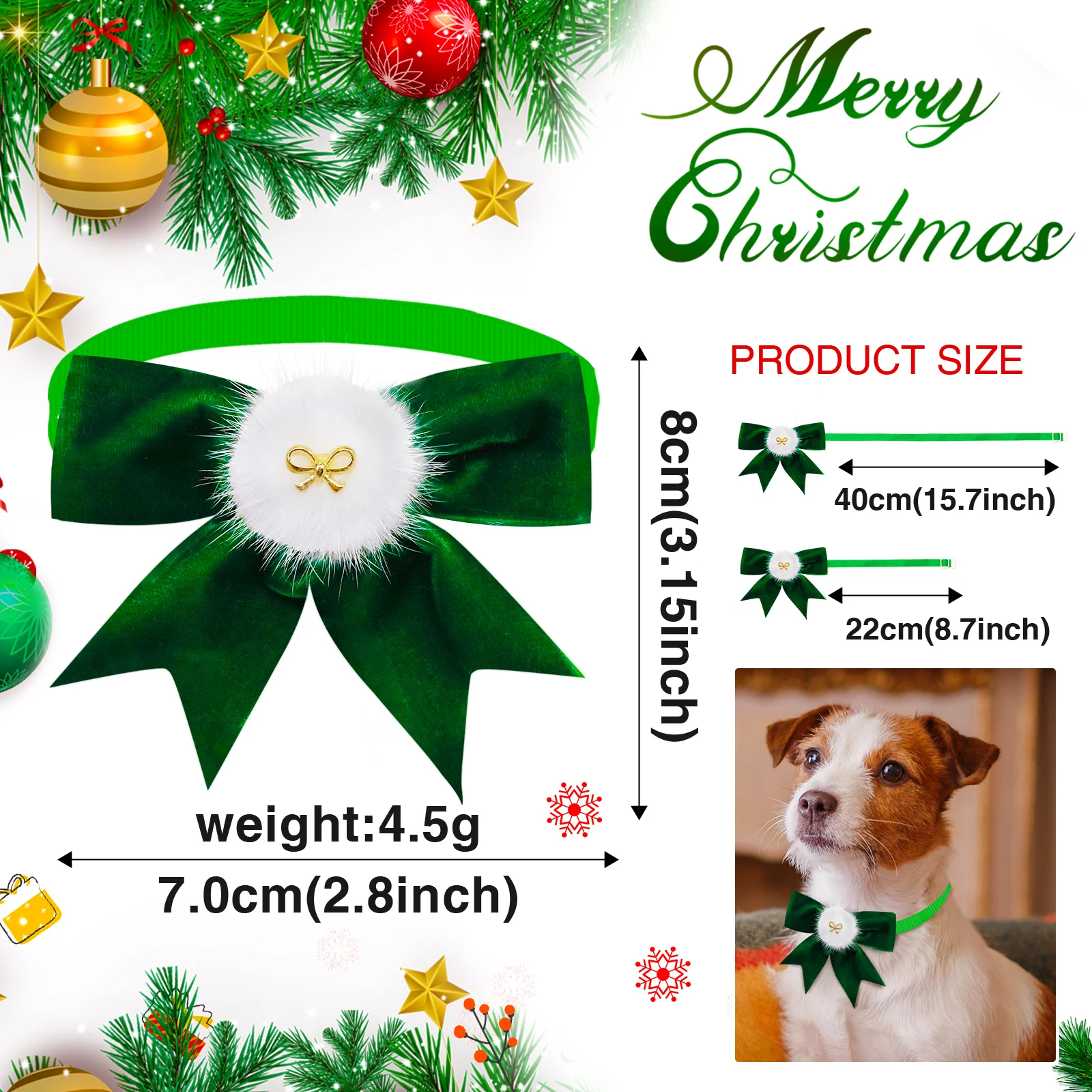 Lazos navideños para perros pequeños – Accesorio de peluquería - imagen 3