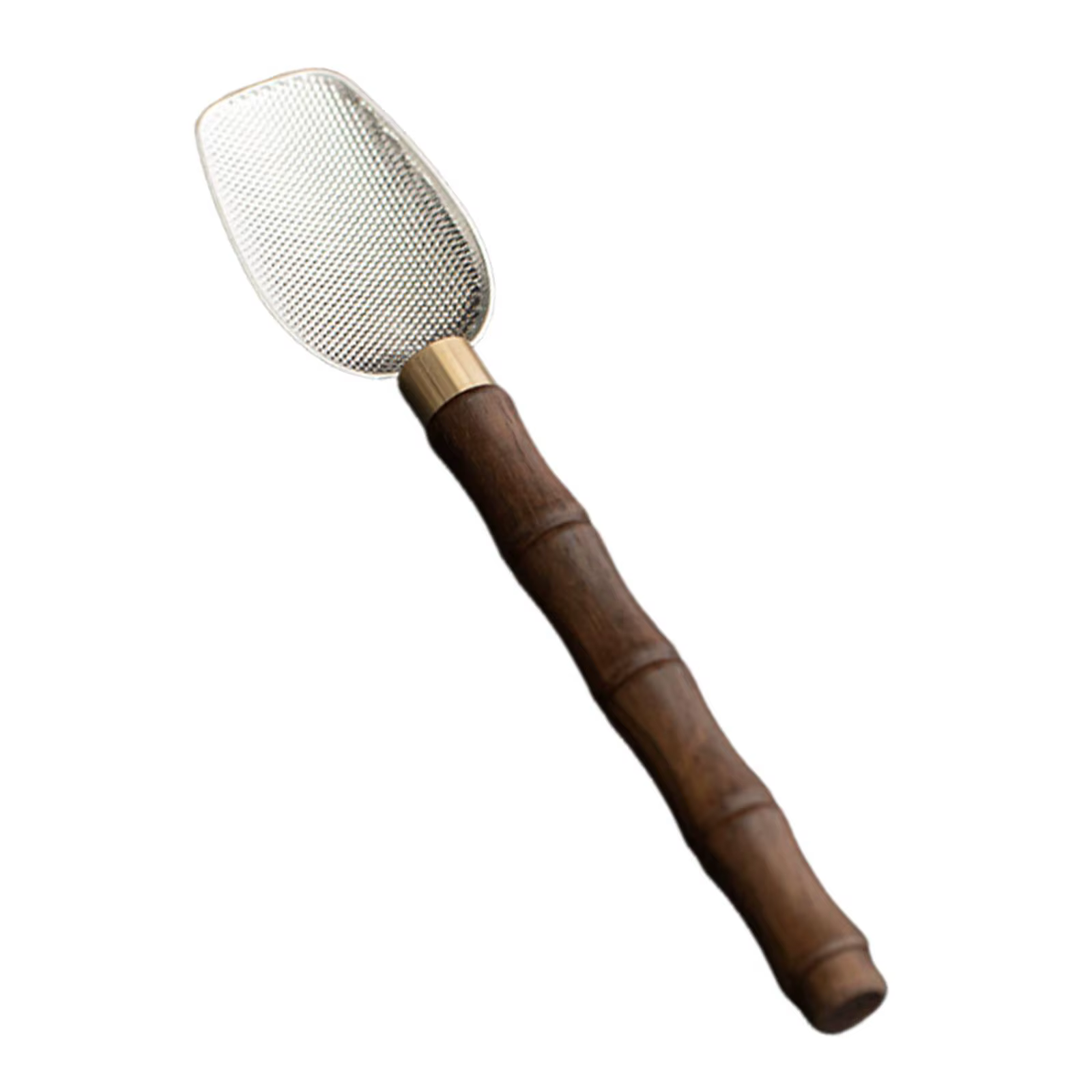 Cuchara té larga acero y madera – Mango cobre martillado artesanal - imagen 3