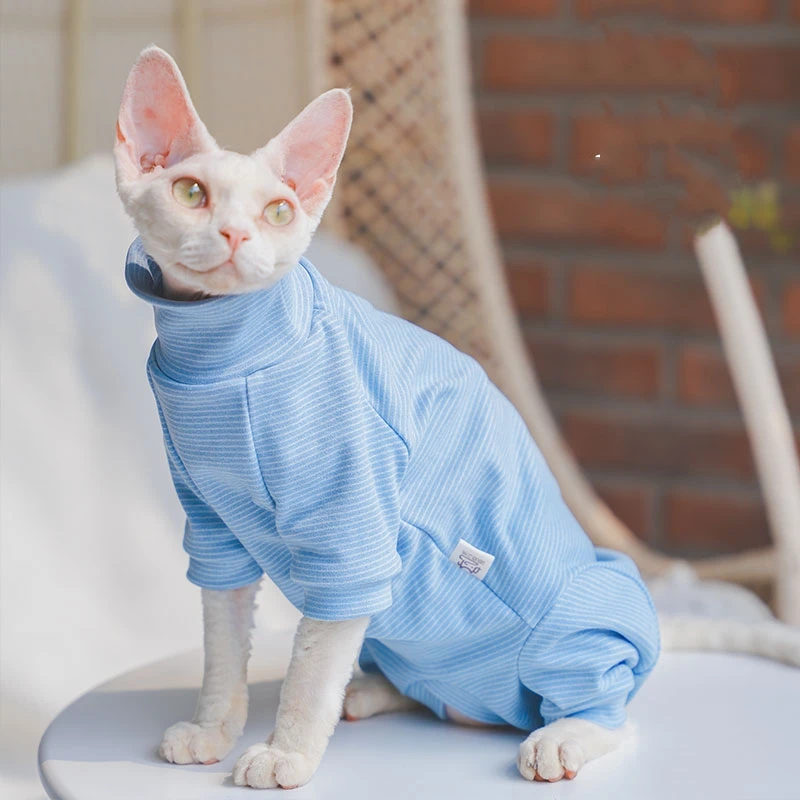 Camiseta interior a rayas de algodón suave para mascotas