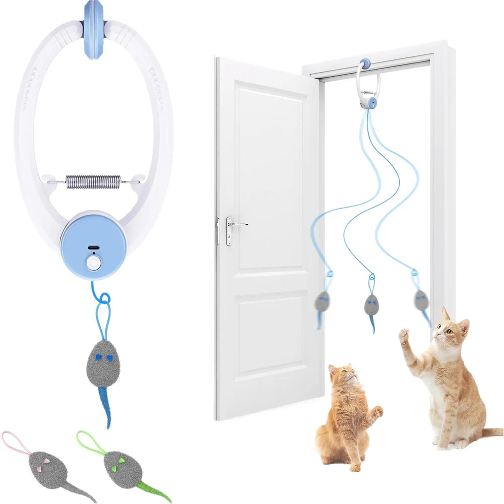 Juguete interactivo para gato colgado de puerta