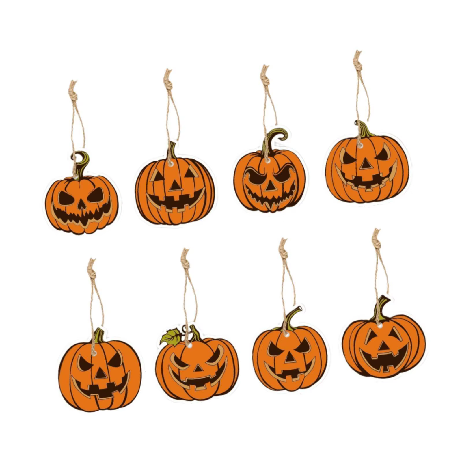 Pack 8 Calabazas Colgantes de Halloween – Adornos de Papel para Fiesta - imagen 4