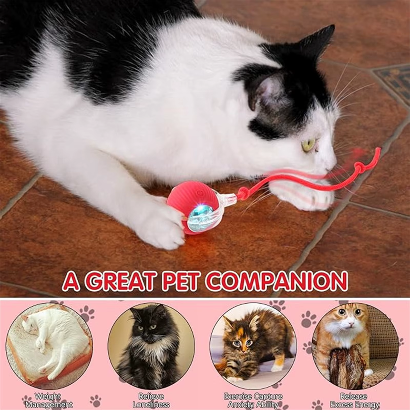 Juguete interactivo para gatos recargable USB: bolas rodantes automáticas - imagen 2