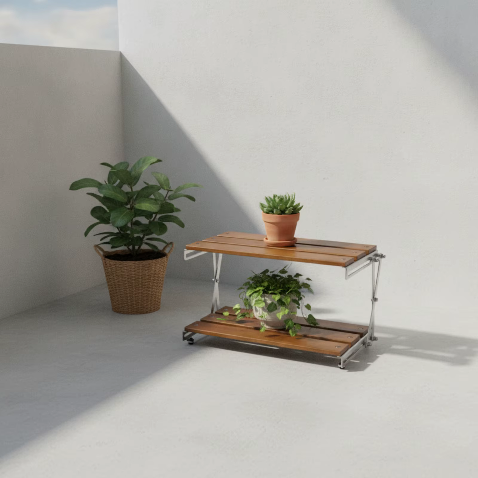 Estantería plegable portátil de dos niveles para camping - imagen 4