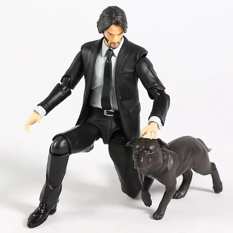 Figura articulada premium de John Wick de Mafex 085 con pose dinámica