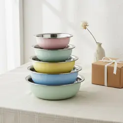 Tazones con colador para gatos y perros, acero inoxidable