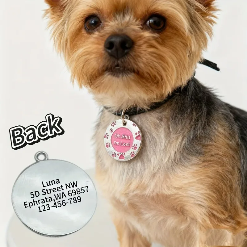 Placa de identificación personalizada para perros y gatos de metal - imagen 5