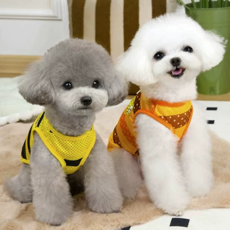 Chaleco de malla refrescante para perro Bichón con abejas