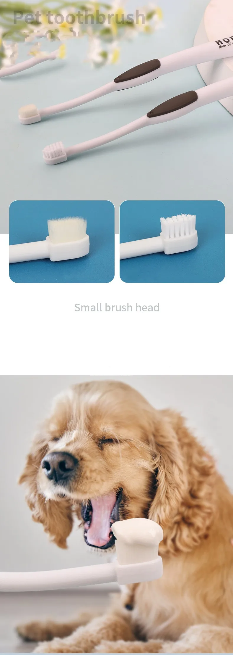 Detalle de las cerdas suaves del cepillo para mascotas