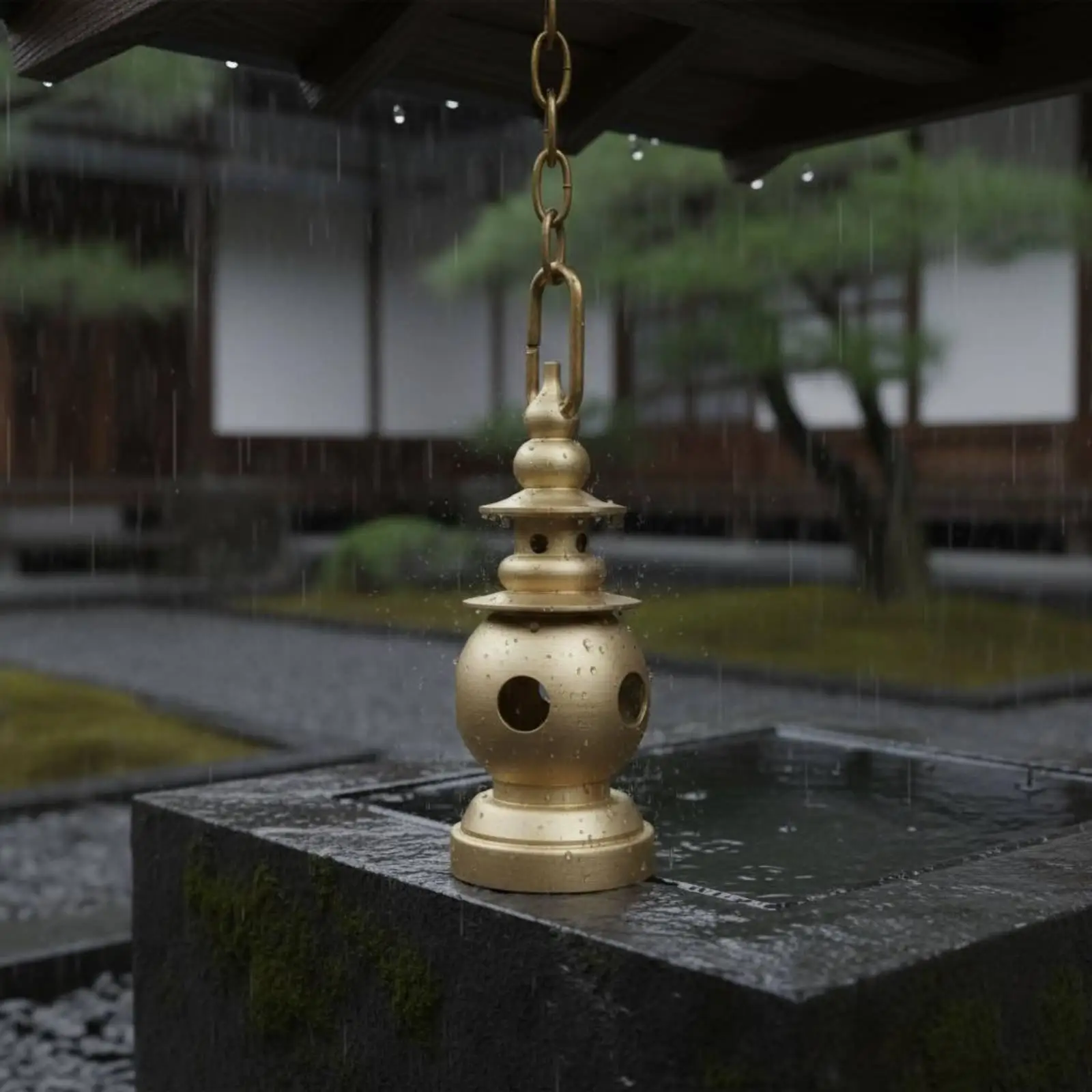 Adaptador Cadena Lluvia para Gatos – Acabado Antiguo - imagen 5