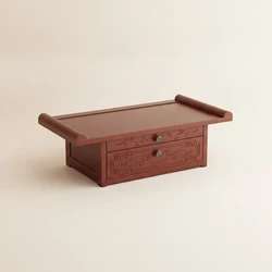 Mesa altar budista tallada con cajón, mueble compacto y resistente