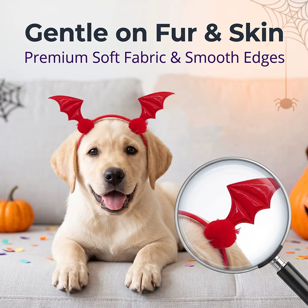 Lazos ajustables para el pelo de perro Halloween alas murciélago - imagen 3
