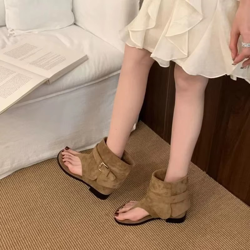 Sandalias planas de verano para mujer con punta abierta - imagen 2