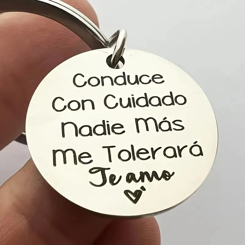 Llavero acero inoxidable con letras grabadas para conducción segura - imagen 5