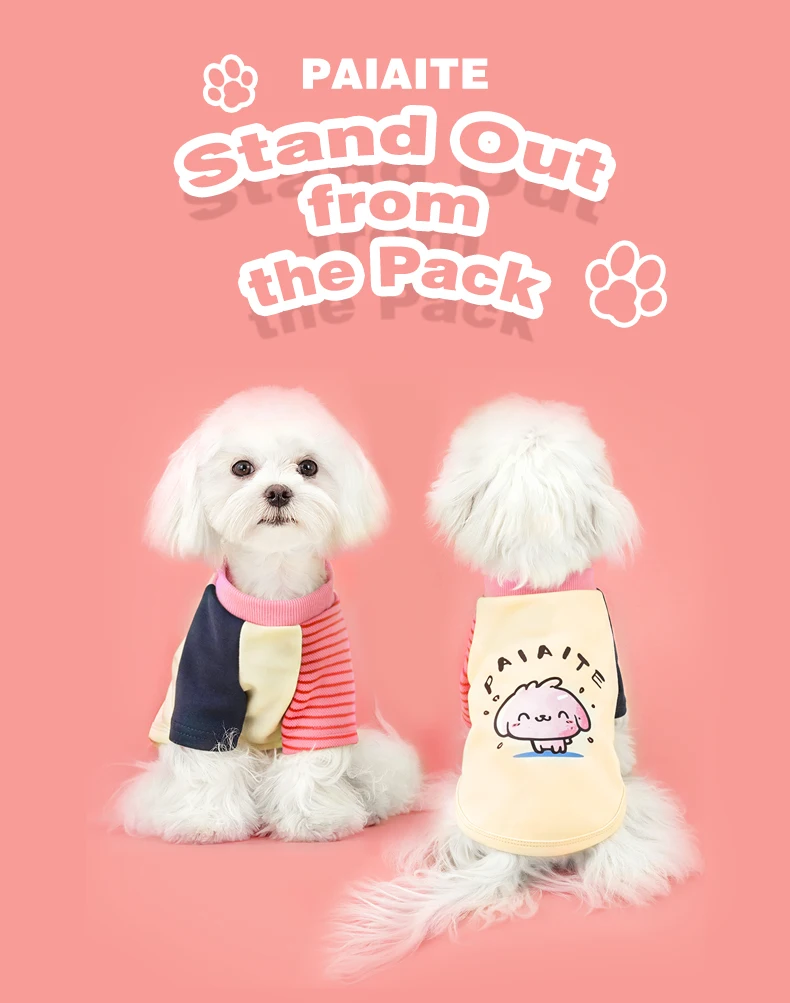 Camiseta colorida con mangas para perro con estampado de cachorro