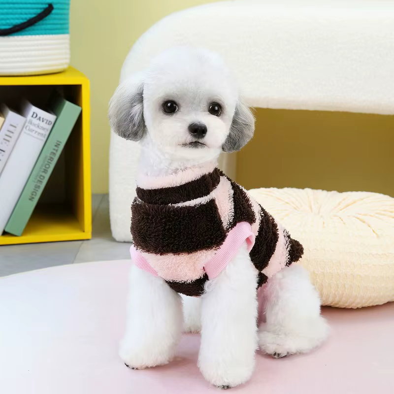 Abrigo rayas invierno perros pequeños gatos Chihuahua Bulldog Francés - imagen 2