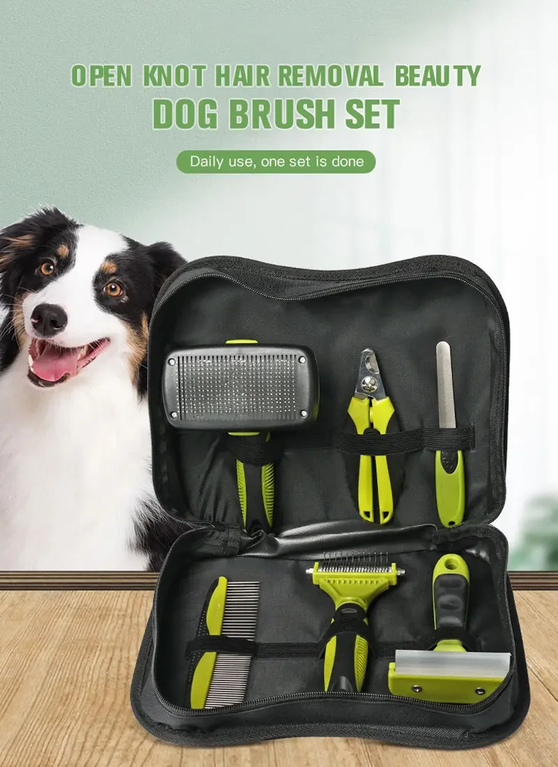 Kit completo de herramientas de aseo para mascotas