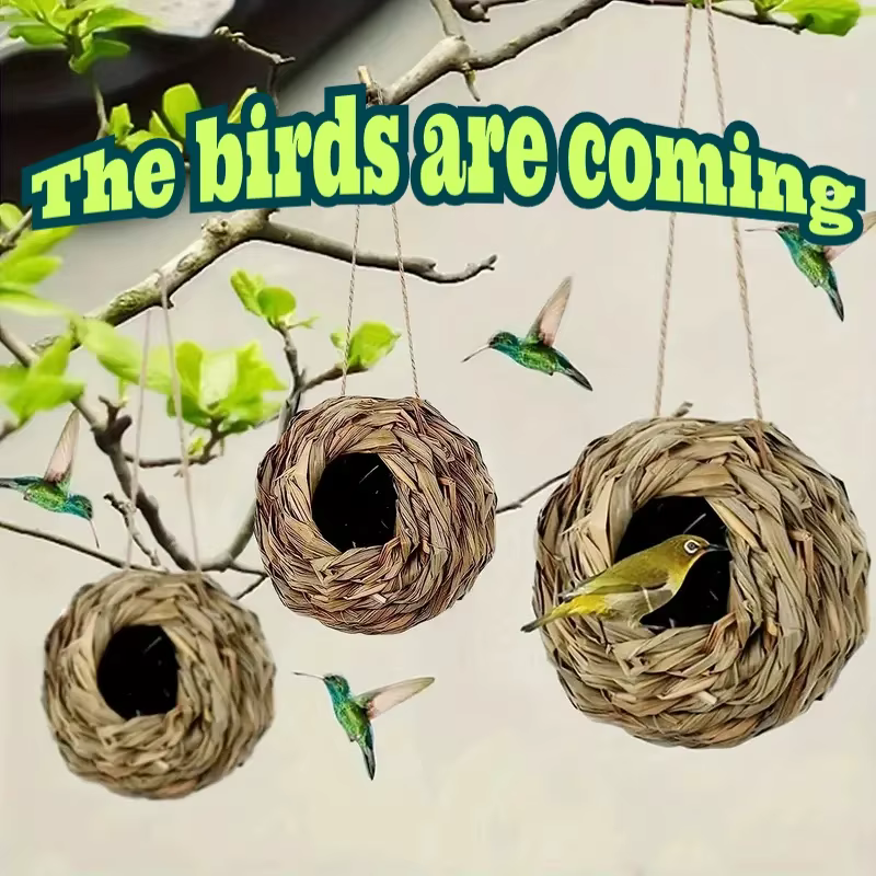 Nido colgante para pájaros y aves de exterior – Hecho a mano - imagen 2