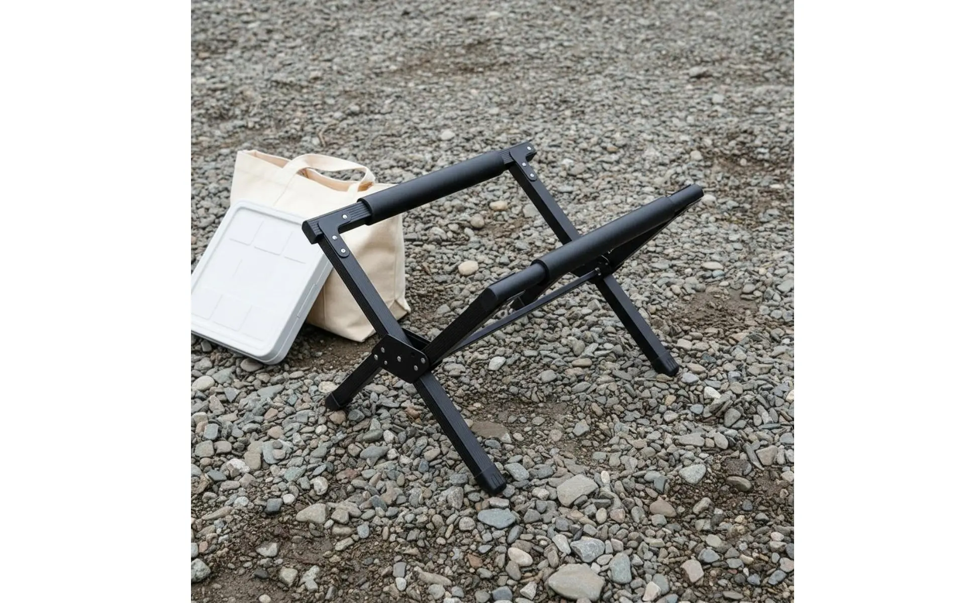 Soporte plegable para nevera portátil con diseño de madera