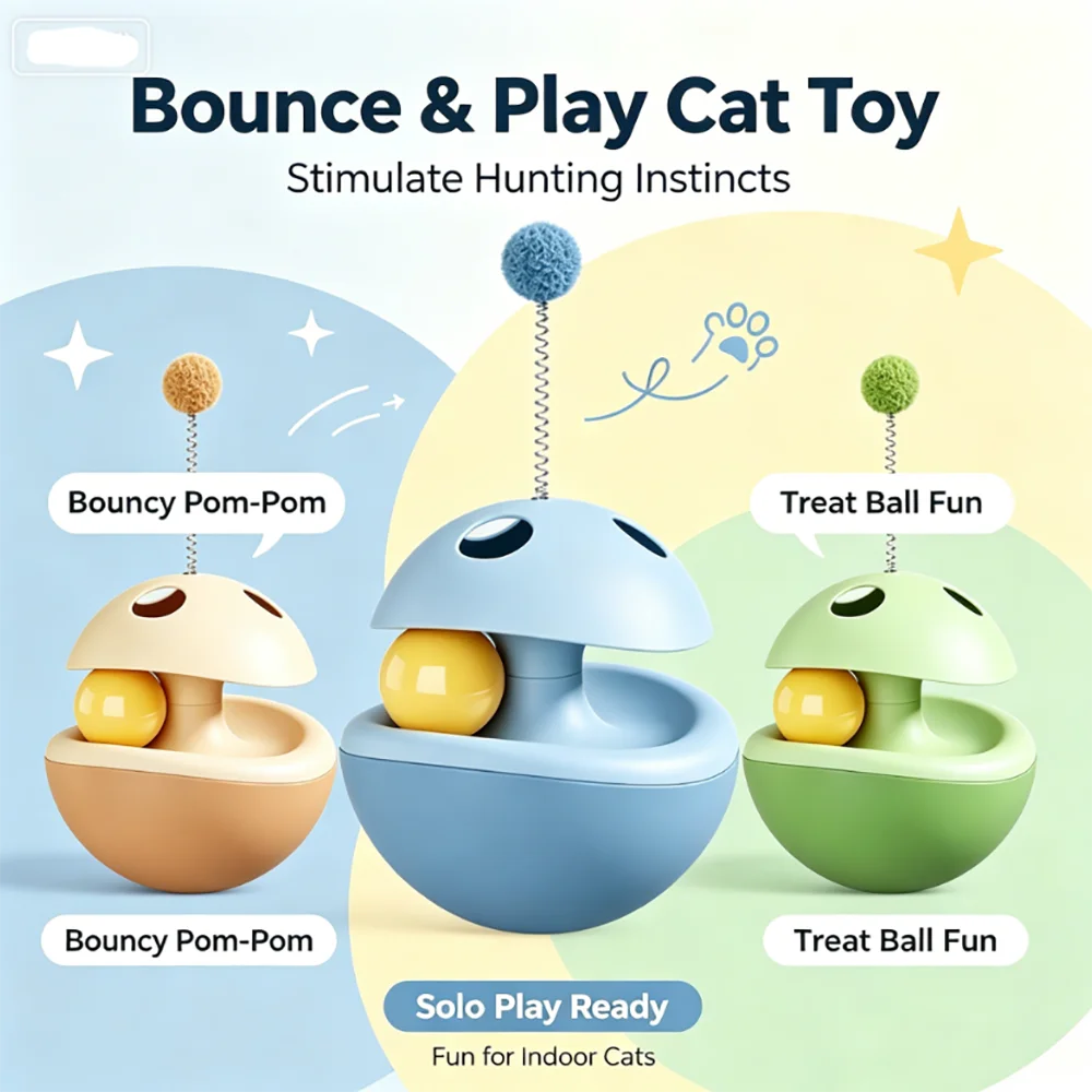Dúo de Juguetes Interactivos para Gatos: Dispensador de Golosinas y Pelota de Sisal - imagen 2