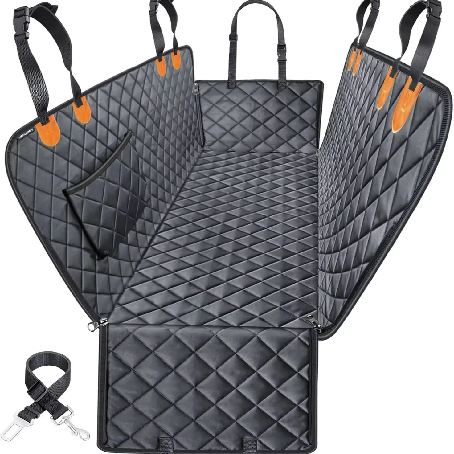 Vista frontal de la funda para asiento de coche para perros GOYN