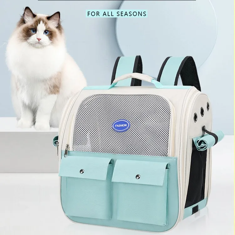 Mochila porta mascotas transpirable para gatos, gran capacidad exterior
