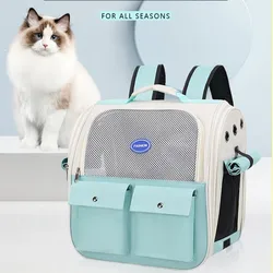 Mochila porta mascotas transpirable para gatos, gran capacidad exterior