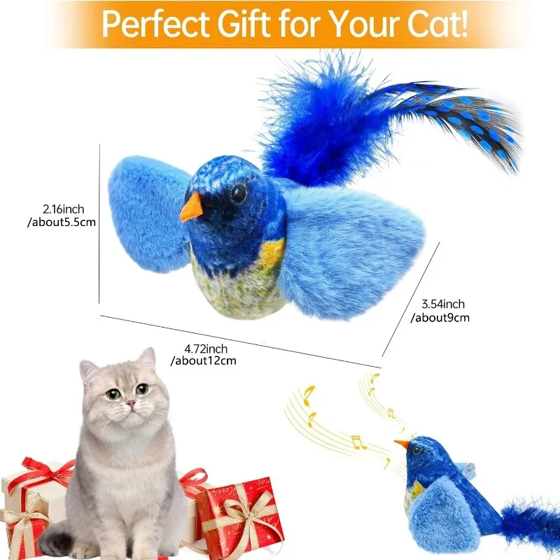 Juguete interactivo para gatos con sonido de pájaro y catnip - imagen 3