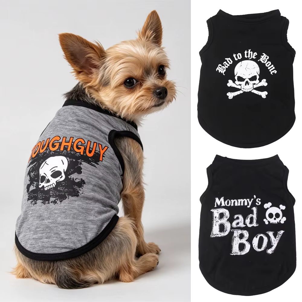 Camiseta esqueleto sin mangas para gatos y perros pequeños - imagen 4