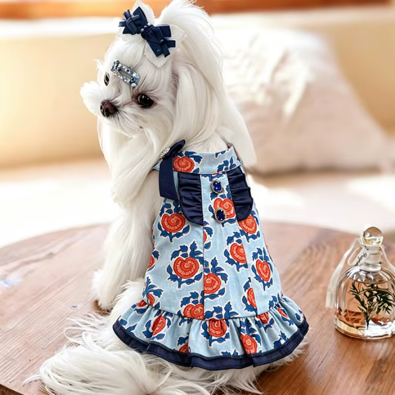 Disfraz de princesa floral para perros pequeños tipo vestido - imagen 3