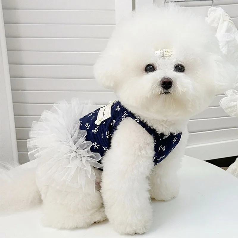 Vestido de malla floral para perros pequeños y medianos – Shih Tzu y caniche - imagen 2