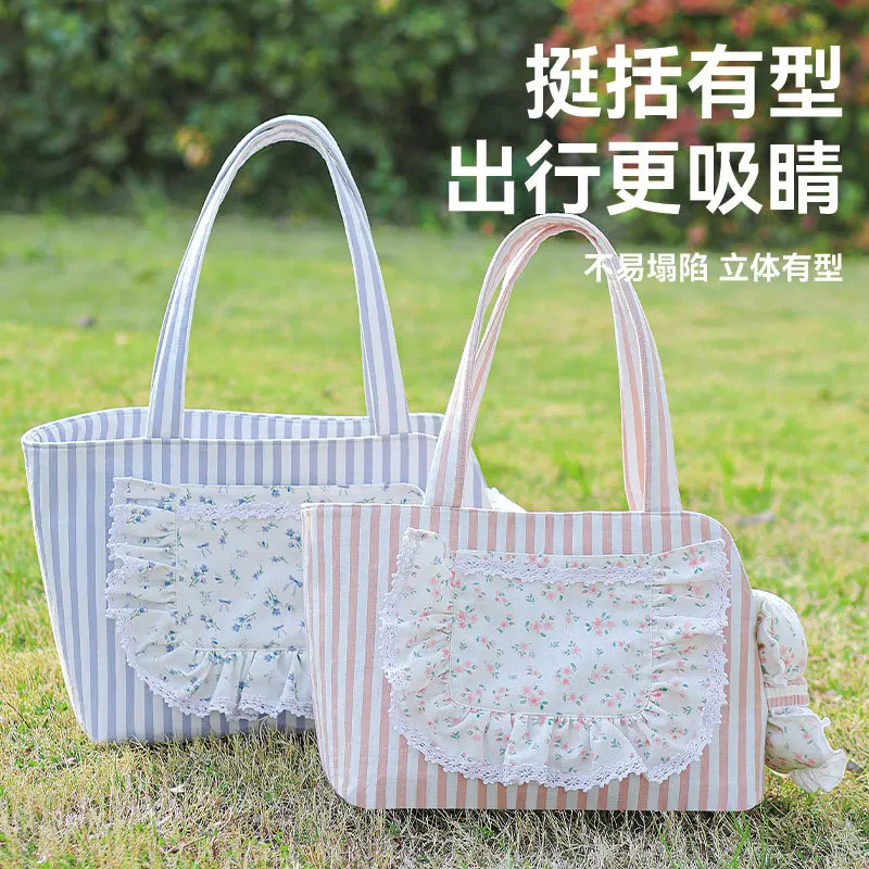 Bolsa de transporte bandolera rayas para gatos y perros pequeños - imagen 5