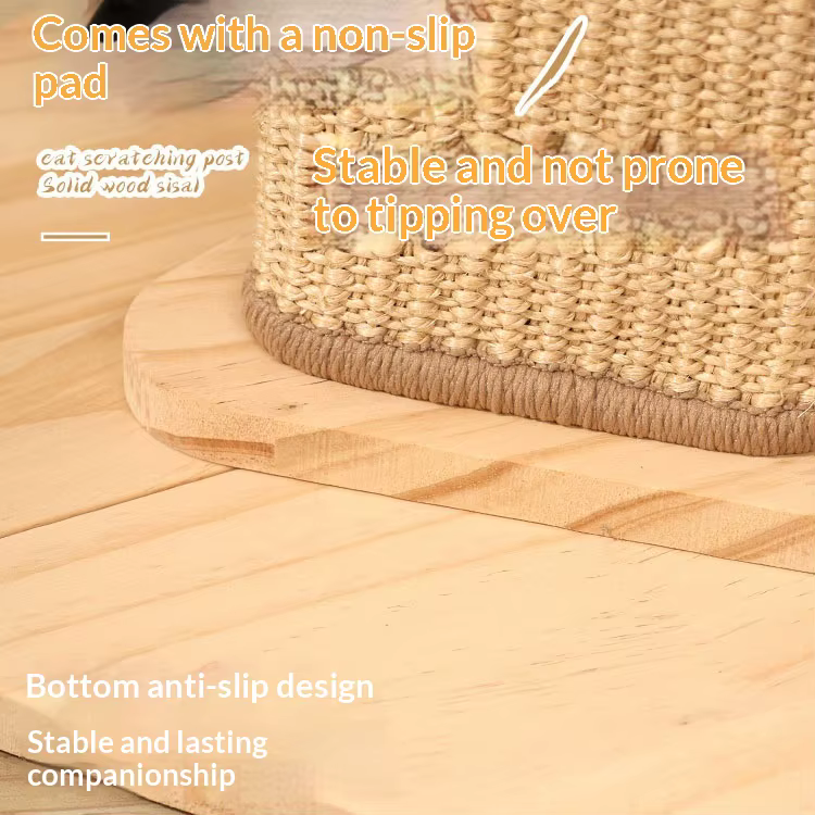 Rascador vertical de sisal para gatos con varita interactiva - imagen 3