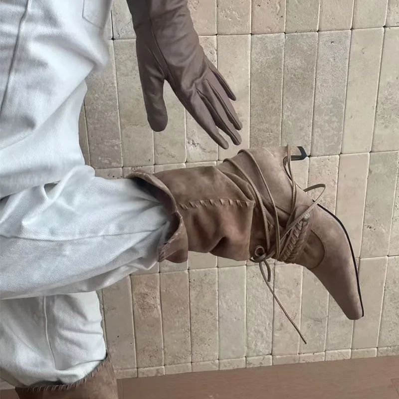 Botas invierno perro mini gamuza sintética con cordones - imagen 4