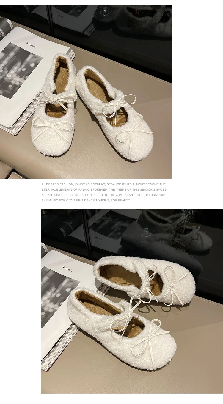 Detalle de mocasín de felpa para invierno