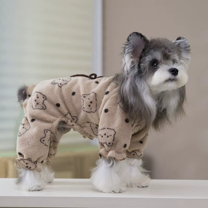 Pijama de forro polar para gatos y perros – Mono térmico de invierno con mangas - imagen 3