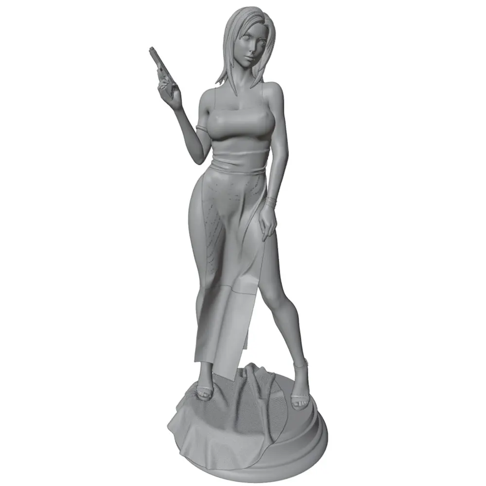 Figura guerrera femenina resina escala 1/24 – Kit DIY sin ensamblar - imagen 4