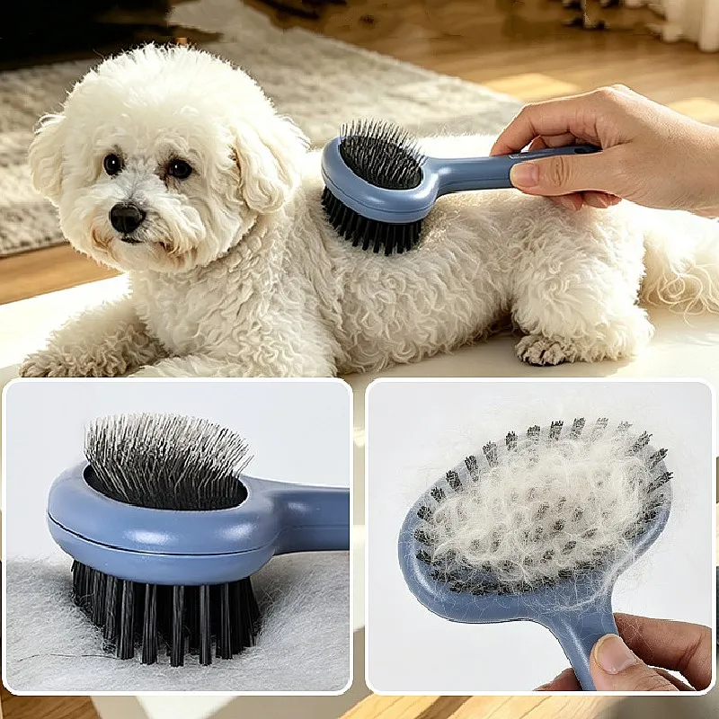 Cepillo doble cara para perros y gatos – Masaje y deslanador - imagen 3