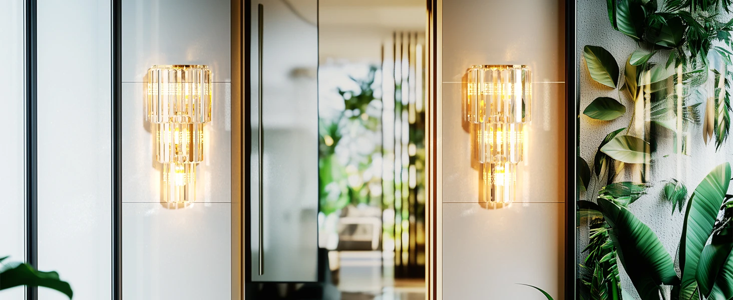 Efecto de luz sobre el cristal