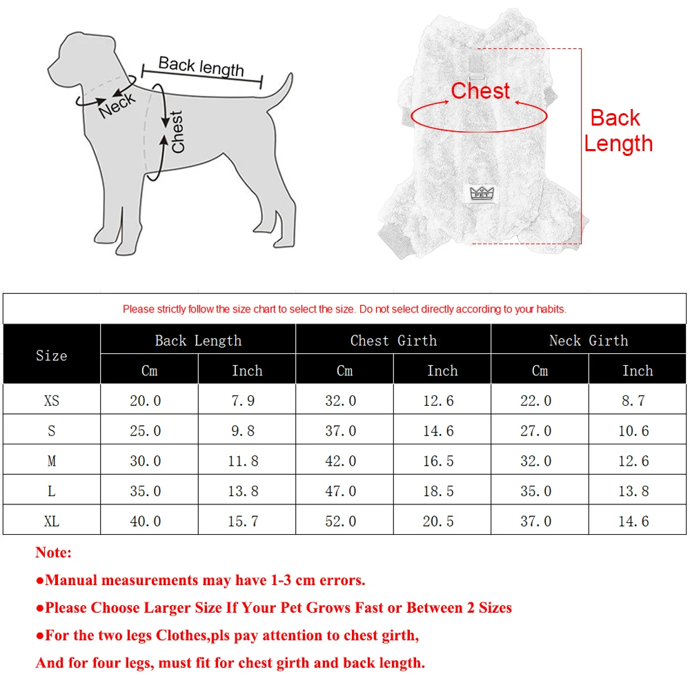 Mono de Felpa Rosa para Perros Pequeños – Ropa de Invierno Cálida - imagen 5