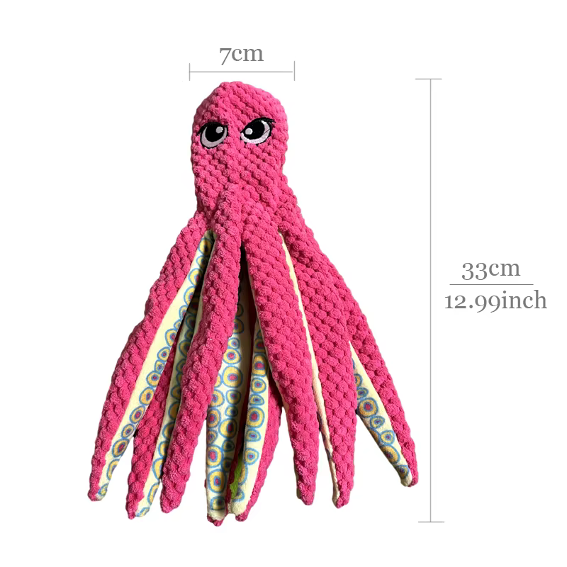 Juguete Peluche Octopus para Perros – Mordedor Interactivo con Sonido - imagen 3