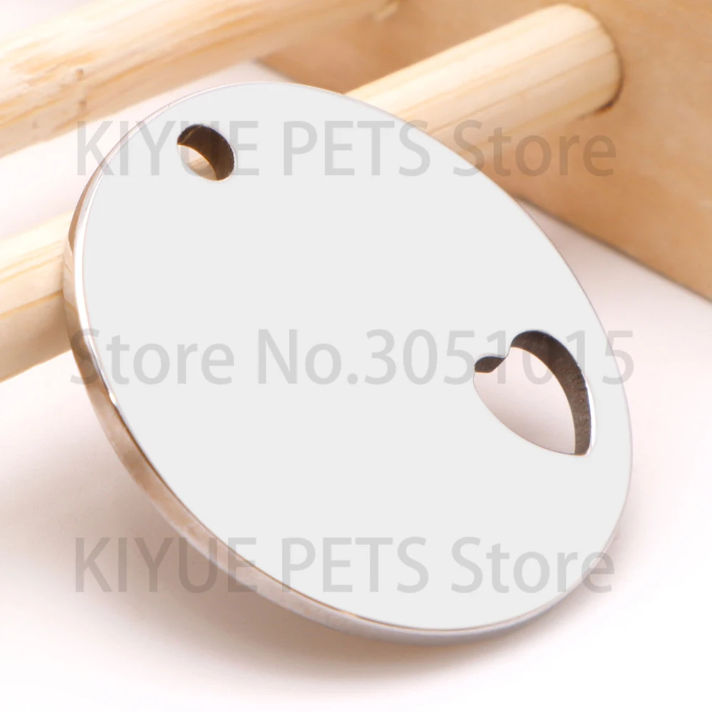 Dijes de corazón para collares de perro y gato, acero inoxidable