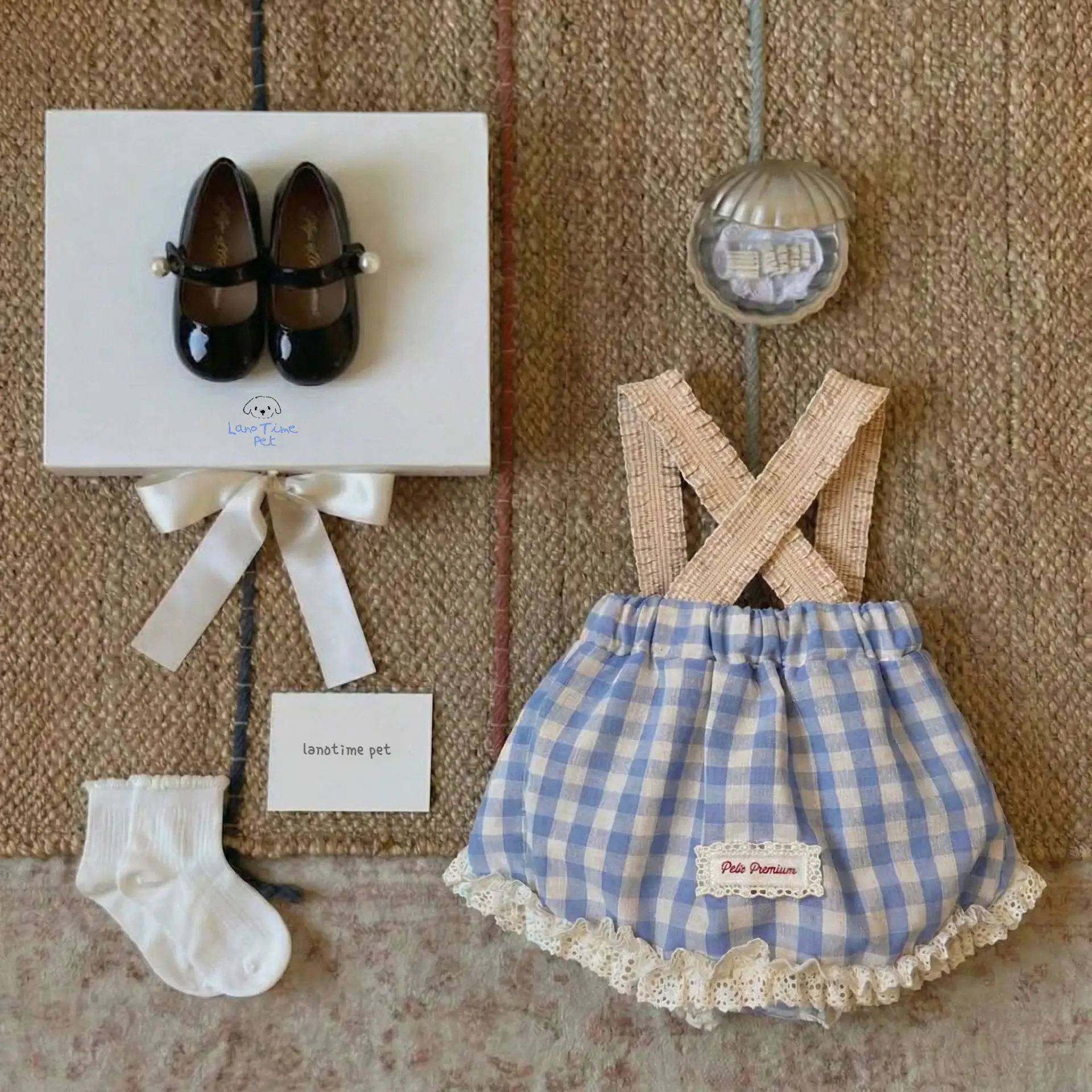Vestido a cuadros con falda de calabaza para perros pequeños - imagen 4