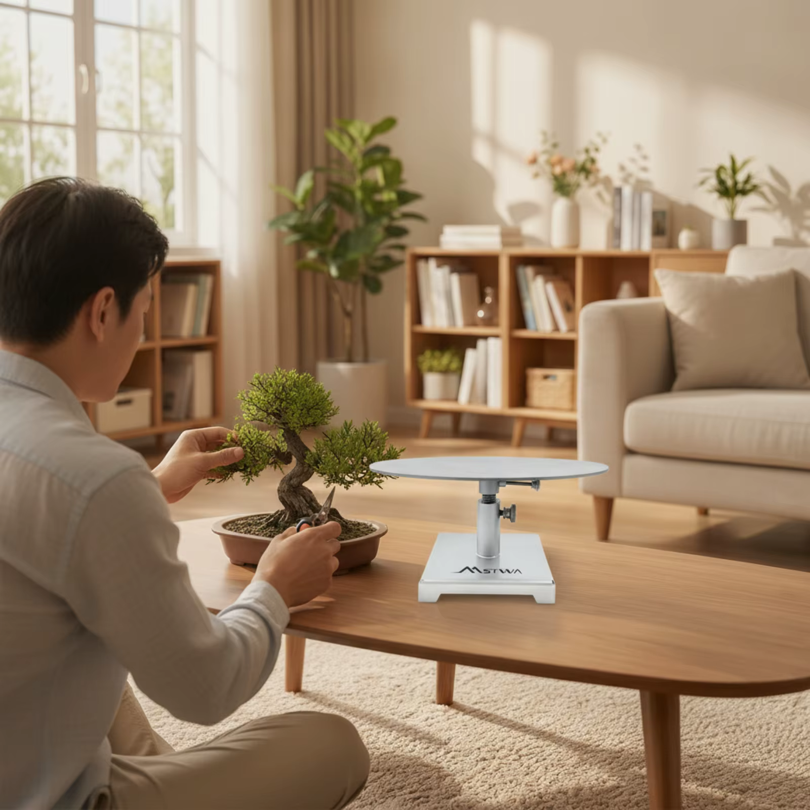 Bandeja giratoria 360° para gatos con base ajustable y estable - imagen 5