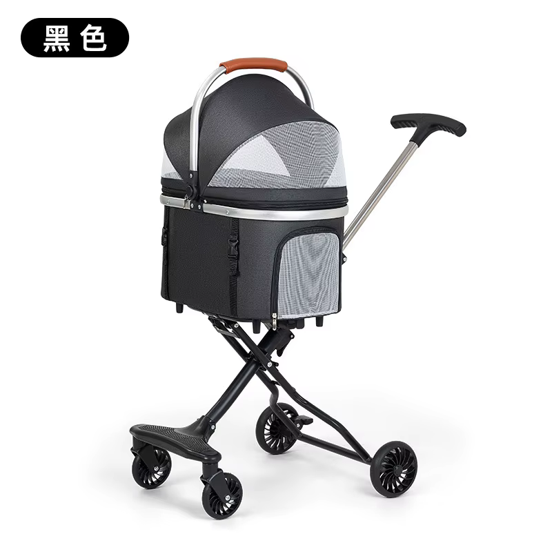 Carrito extensible plegable para perros y gatos, asa regulable