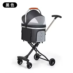 Carrito extensible plegable para perros y gatos, asa regulable