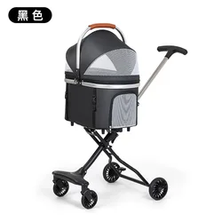Carrito extensible plegable para perros y gatos, asa regulable