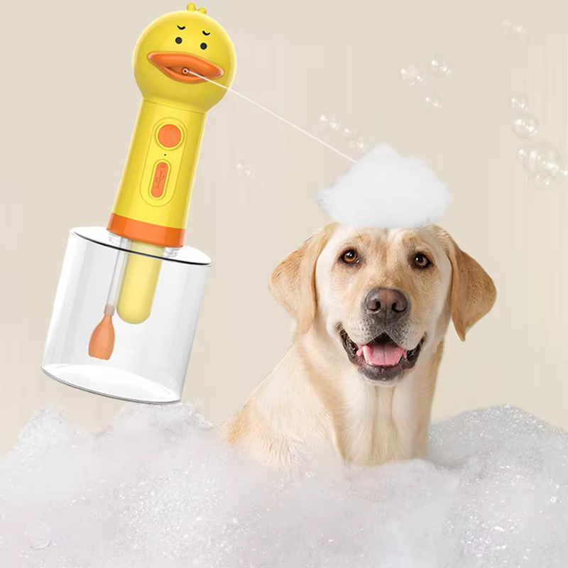 Dispensador Espuma Baño Mascotas USB – Máquina Automática Diseño Patito Amarillo - imagen 2